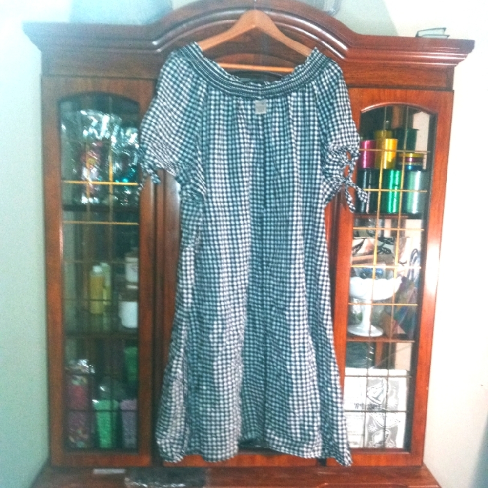 A gingham plus dress